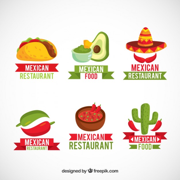 626x626 Pack Of Logotypes With Mexican Food Vector Premium Download
