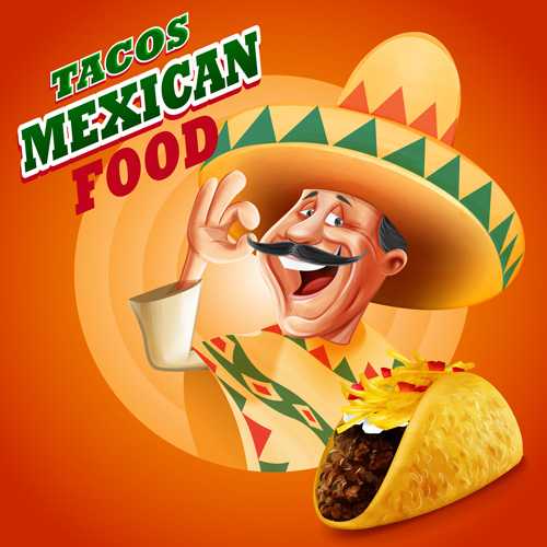 500x500 Tacos Mexican Food Poster Vintage Vector Free Download