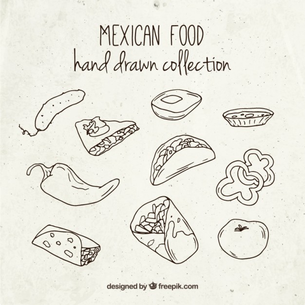 626x626 Delicious Sketches Mexican Food Vector Free Download