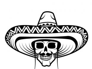 310x233 Skull With Mexican Hat Free Vector Free Vectors Ui Download