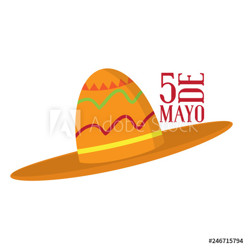 500x500 Cinco De Mayo Mexican Hat Vector Illustration Design