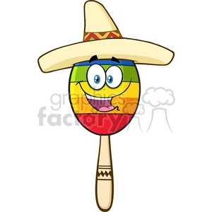 300x300 Happy Colorful Mexican Maracas Cartoon Mascot Character