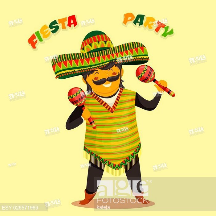 Mexican Fiesta Party Invitation With Mexican Man Playing 701x700 Mexican Fiesta Party Invitation With Mexican Man Playing