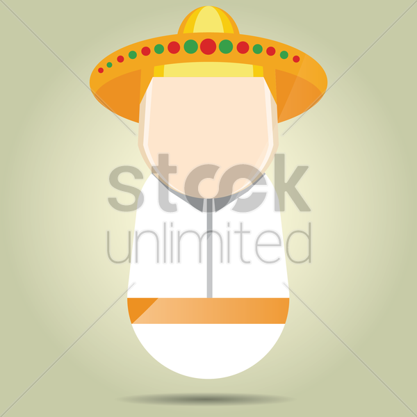 Mexican Man Vector Image 600x600 Mexican Man Vector Image