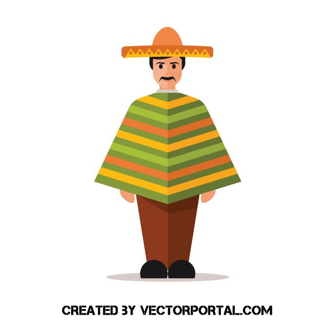 Mexican Man Free Vector Art 660x660 Mexican Man Free Vector Art