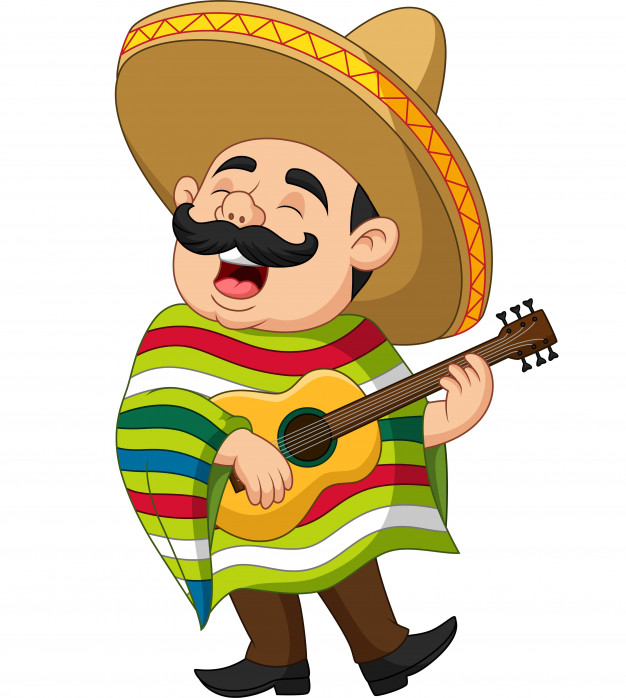 Cartoon Of Mexican Man Playing The Guitar And Singing Vector 626x698 Cartoon Of Mexican Man Playing The Guitar And Singing Vector