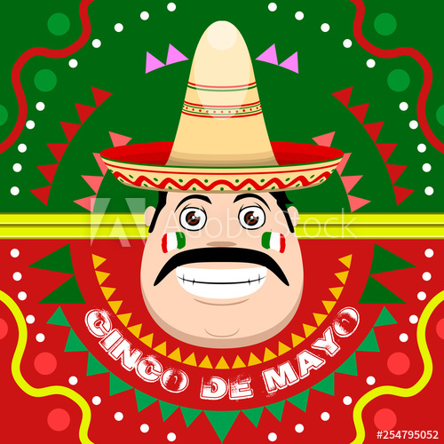 Cinco De Mayo Poster With A Mexican Man Vector Illustration 500x500 Cinco De Mayo Poster With A Mexican Man Vector Illustration