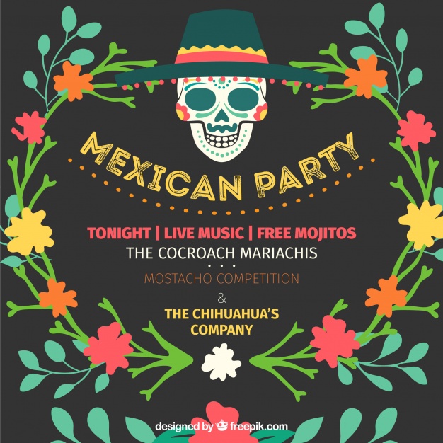 Mexican Party Invitation Vector Free Download 626x626 Mexican Party Invitation Vector Free Download