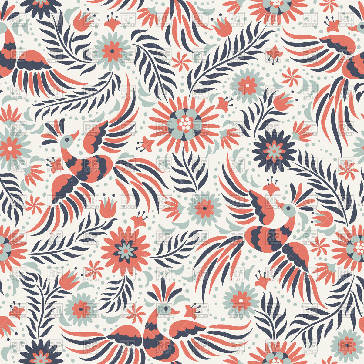 1200x1200 Mexican Embroidery Seamless Pattern Vector Image Of Backgrounds