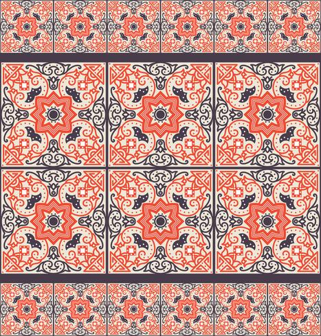 467x490 Talavera Tile Vibrant Mexican Seamless Pattern Vector