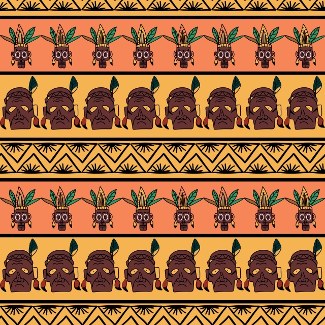 640x640 Tribal Vector Seamless Pattern With Geometric Ornament Aztec