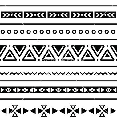 380x400 Aztec Seamless Pattern Tribal Black And White Bac Vector
