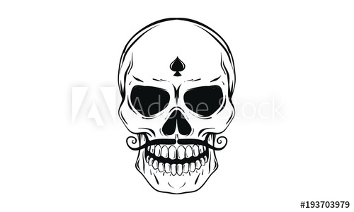 500x300 Mexican Skull Vector Art
