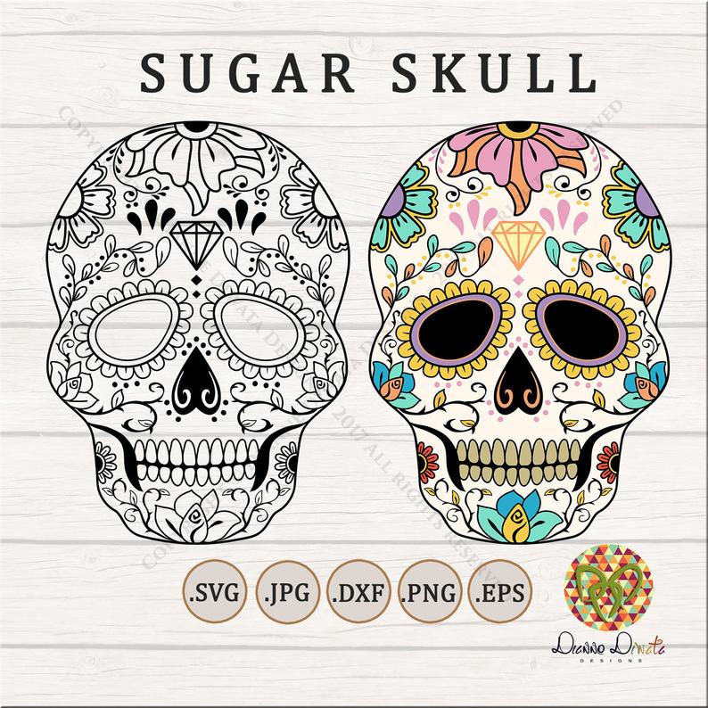 794x794 Sugar Skull Sugar Skull Vector Day Of The Dead Etsy