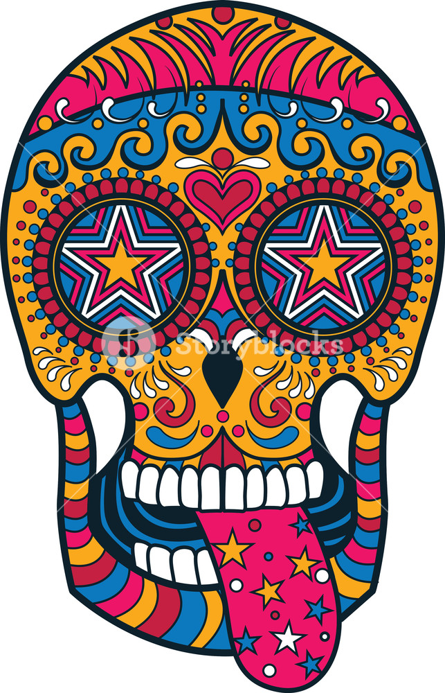 643x1000 Sugar Skull Vector Element Royalty Free Stock Image