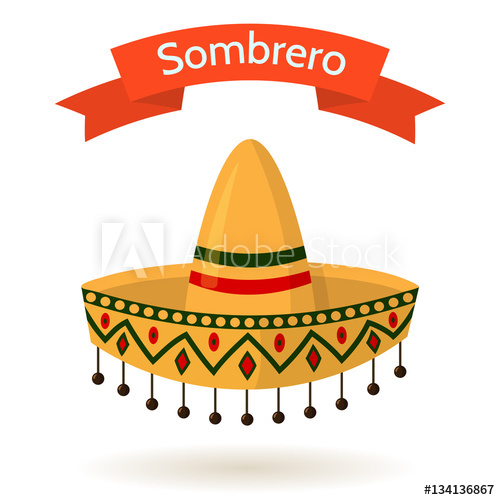 500x500 Mexican National Colorful Hat Sombrero Vector Illustration