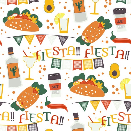 450x450 Cinco De Mayo Vector Seamless Pattern With Traditional Mexican