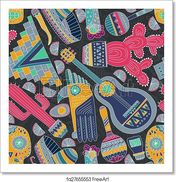 561x581 Free Art Print Of Mexico Seamless Pattern Seamless Vector Pattern