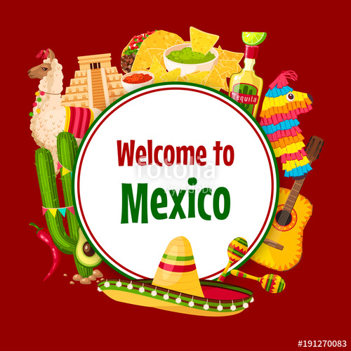 500x500 Mexican Vector Poster Cinco De Mayo May Holiday Stock Image