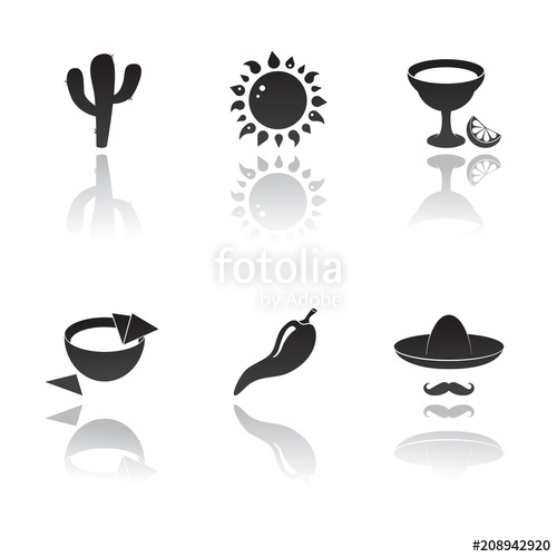 500x500 Mexico Symbols Mexican Icon Set Vector Art Stock Image