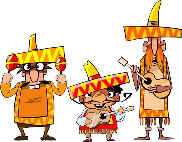 600x469 Three Cartoon Characters Mexico Vector Graphics My Free