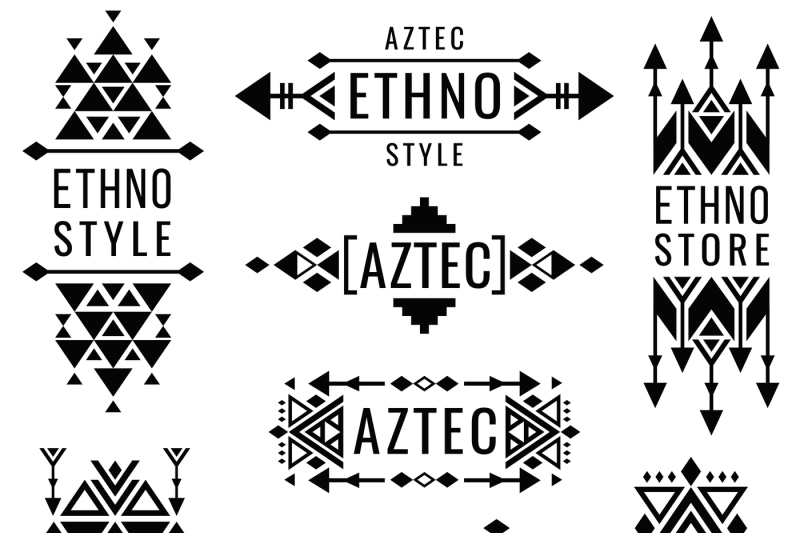 800x533 Tribal Old Mexican Vector Ornaments, Indian Nativity Traditional