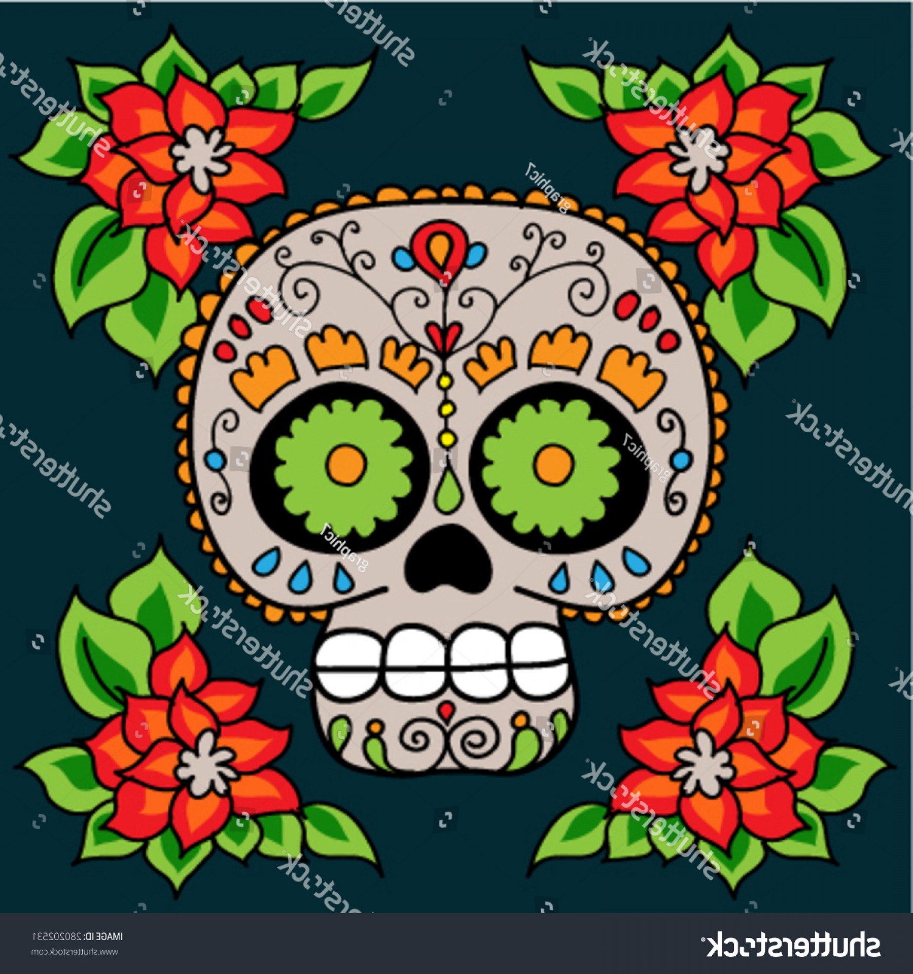 1800x1920 Day Dead Colorful Sugar Skull Floral Soidergi