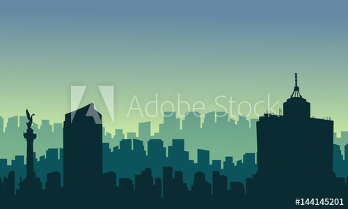 500x300 Scenery Mexico City Skyline Silhouettes