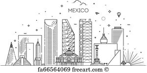 300x150 Free Mexico City Skyline Art Prints And Wall Artwork Freeart