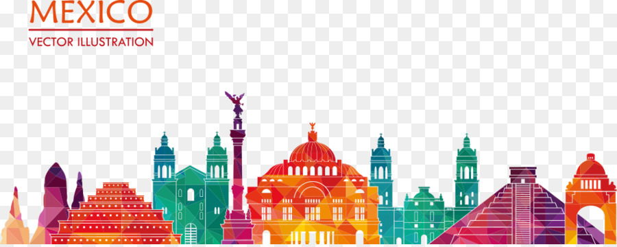 900x360 Mexico City Drawing Silhouette Text