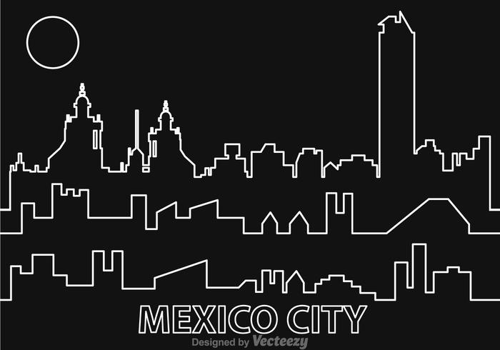 700x490 Mexico City Night Outline Vector
