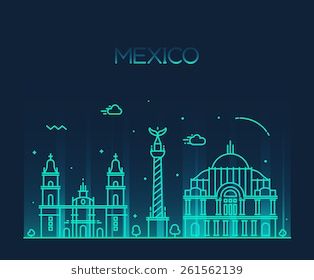 314x280 Mexico City Skyline Detailed Silhouette Trendy Vector