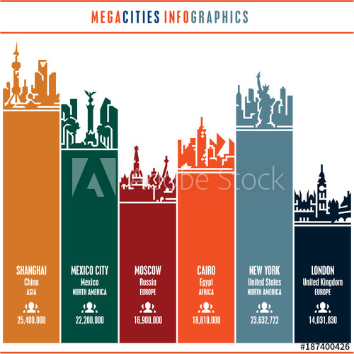 500x500 City Infographics, Cityscape, City Skyline, City Silhouette