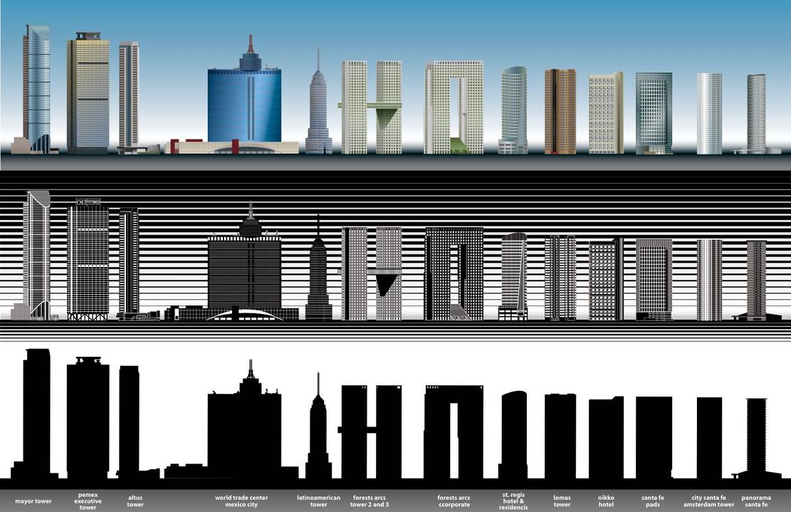 1111x719 Mexico City Vector Skycrapers
