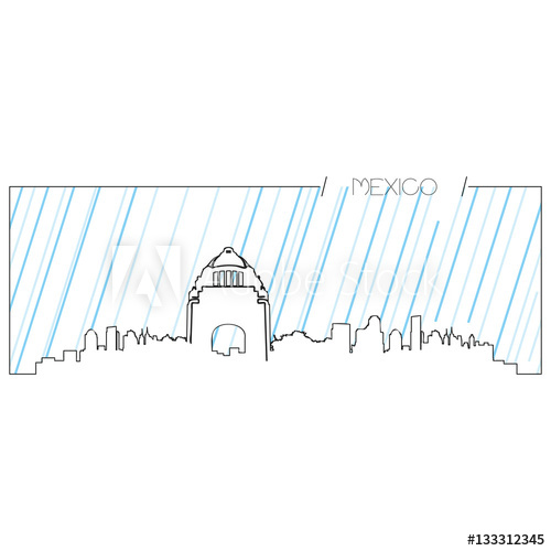 500x500 Isolated Abstract Skyline Of Mexico City, Vector Illustration