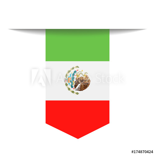 500x500 Mexico Flag Vector Bookmark Icon
