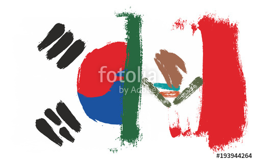 500x317 Korea Republic Flag Mexico Flag Vector Hand Painted With Rounded