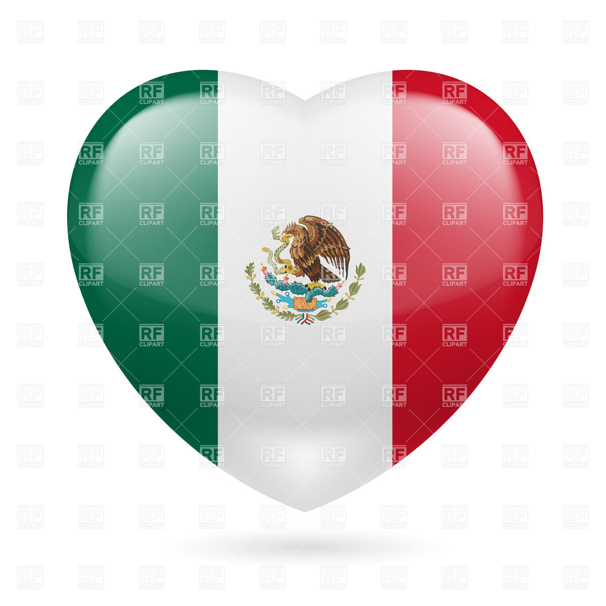 1200x1200 Heart With Mexican Flag Colors