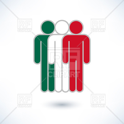 400x400 Pictogram Of Three Men In Colours Of Mexico Flag Vector Image