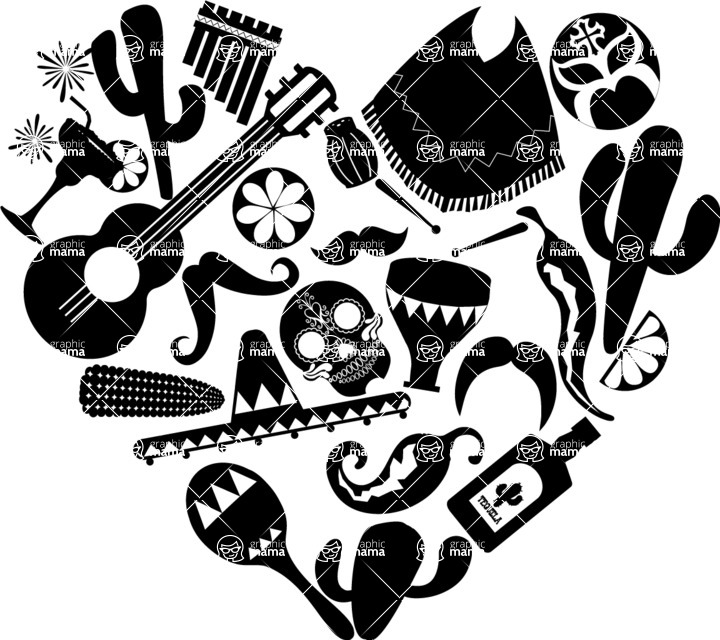 720x640 Mexican Symbols Vector Graphicmama Graphicmama