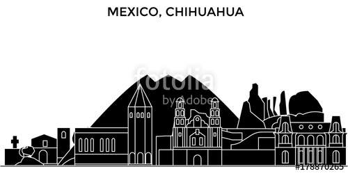 500x250 Mex Chihuahua Architecture Skyline, Buildings, Silhouette