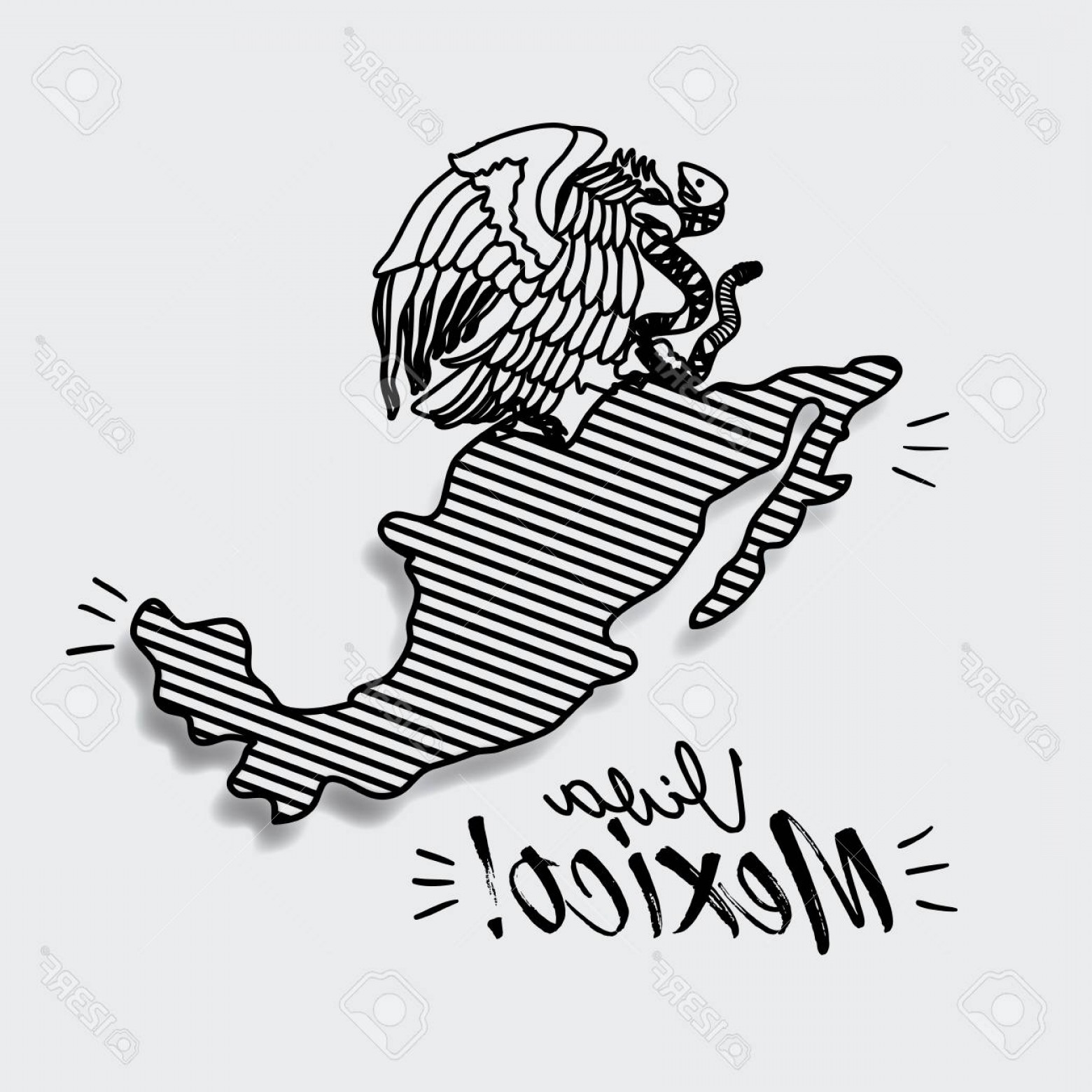 1560x1560 Photostock Vector Viva Mexico Poster With Map Striped And Emblem
