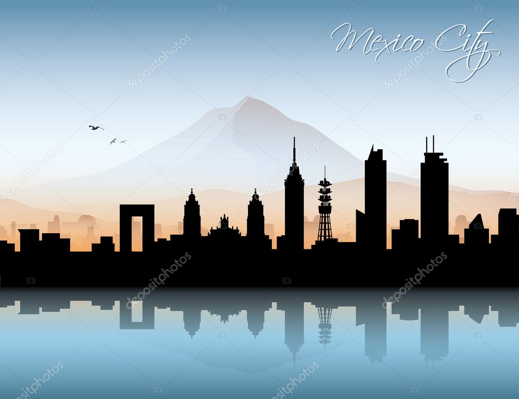 1023x787 Collection Of 'mexico City Skyline Silhouette' Download More Than