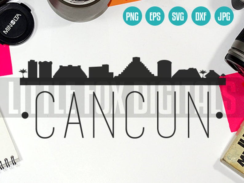 794x596 Vector Cancun Mex Mexican Skyline Etsy