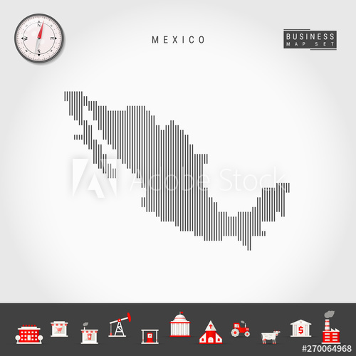 500x500 Vector Vertical Lines Pattern Map Of Mex Striped Simple