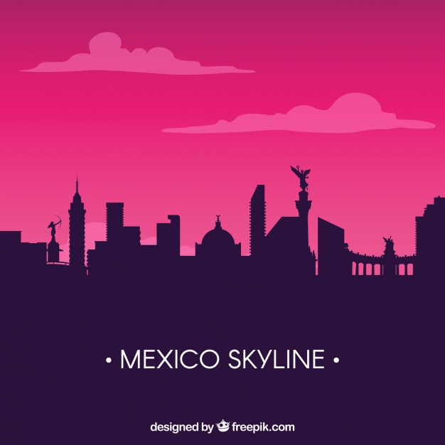 626x626 Flat Mexico Skyline Background Vector Free Download