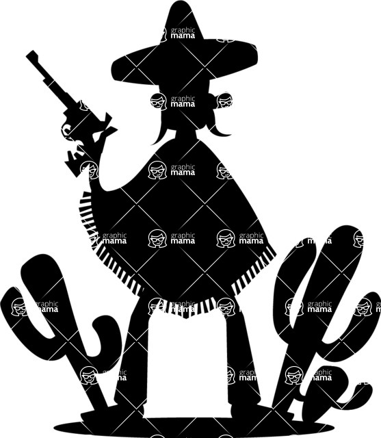 557x640 Mexican Bandit Silhouette Graphicmama Graphicmama