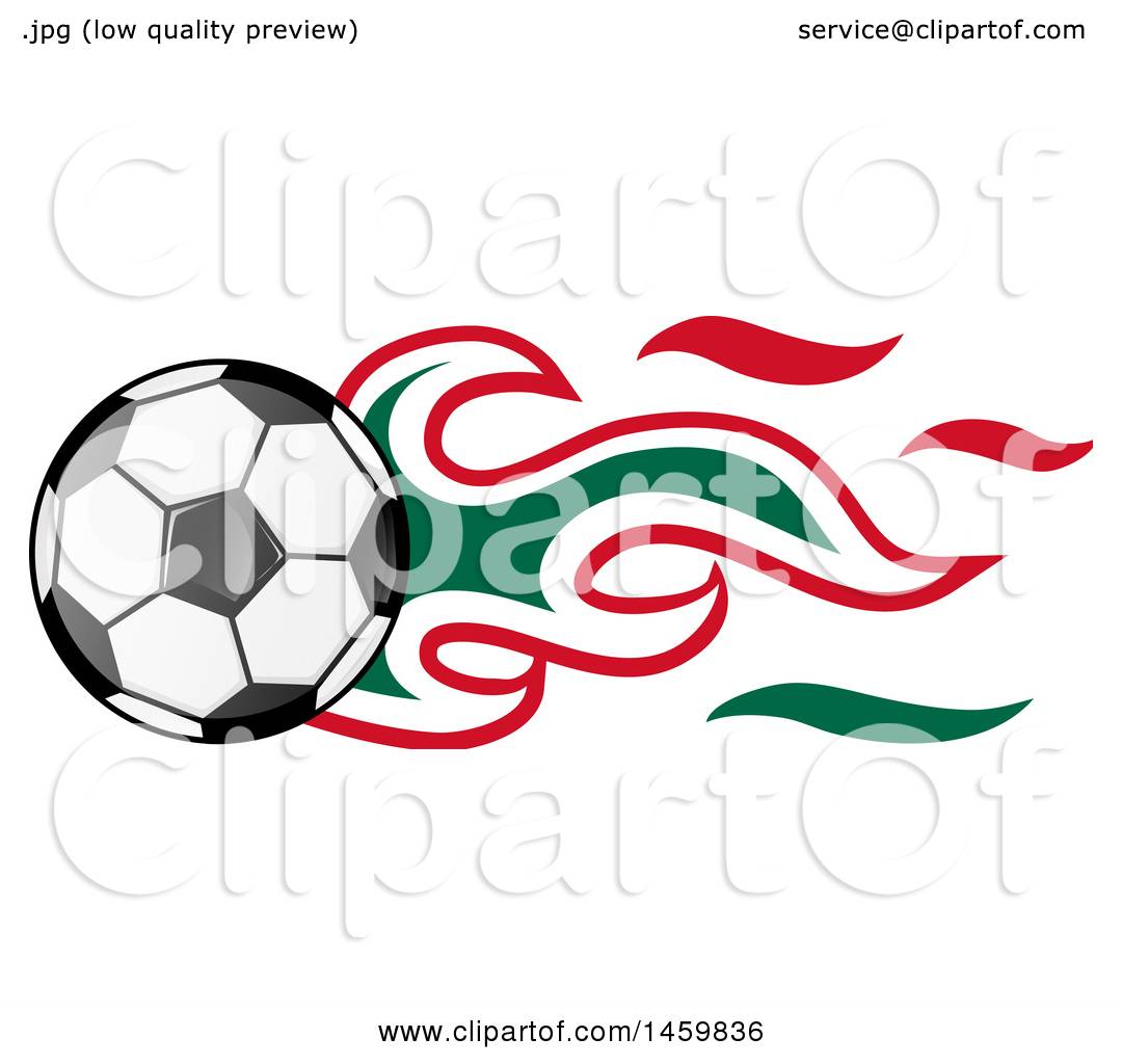 1080x1024 Clipart Of A Soccer Ball With Mexican Flag Flames
