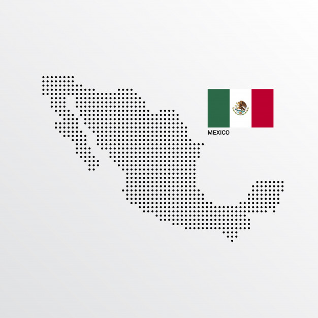 626x626 Mexico Map Design With Flag And Light Background Vector Vector