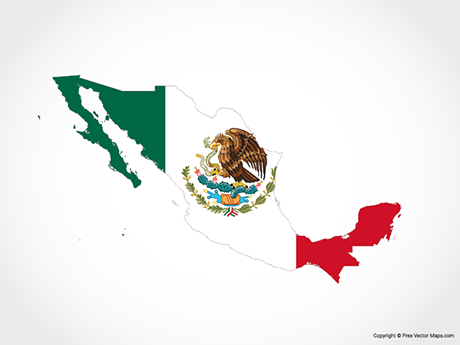 460x345 Vector Map Of Mexico